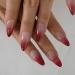 24PCS Dark Red Ombre French False Nails - Medium Long Almond Stiletto Press On Nails for Manicure - Buy Online on GoSupps.com