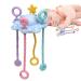 Spinner sensor toys for toddlers travel-pull string activity toys for babies |Interactive child -friendly nativity toy |Toys for early development and blue