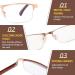 FONHCOO Half-Rim Reading Glasses for Men & Women - Blue Light Filtered Visual Aid for Seniors - Stylish Gold Frame - 4.0x Magnification - Buy Online on GoSupps.com