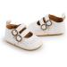 Baby Girls Mary Jane First Walking Shoes | Anti-Slip PU Leather | Infant Shoes 0-6 Months | White - Buy Online on GoSupps.com
