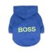 LtuzPet Dog Hoodie with Boss Print Soft Fleece Warm Dog Jacket Blue X-Large