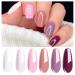 Vishine Gel Nail Polish Set - White Pink Nude Rose Trend Nail Gel 6 Colors - Soak Off Gel Polish Nail Art Home Gel Manicure Kit