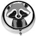 Cartoon Cute Raccoon Mini Round Pill Box - 3 Compartment Portable Pill Organizer for Travel Home & Office - Buy Online on GoSupps.com