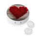 Contact Lens Case Red Heart-Shaped Roses Print Plastic Contact Lens Case contact Lens Care Box ontact Lens Travel Box