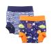 BabyPreg baby child swimming letters cover diaper with high waist abdominal protection bathing shorts (blue fish+marine 0-2 years) blue fish+marine 0-2 years (2-pack)