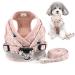 Zunea No Pull Small Dog Harness and Lead Set Adjustable Reflective Step-in Chihuahua Vest Harnesses Mesh Padded Plaid Escape Proof Puppy Jacket for Boy Girl Pet Dogs Cats Pink XS XS (Chest: 26cm) pink