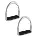 QWORK Horse Riding Stirrups, Hose Saddle, Safety Stirrup, Stainless Steel English Riding Protection Saddle, Knee Ankle Stress Pain Relief, 1 Pair