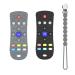 Viyuse Remote teether for Baby  Soft Chew Toys with TV Remote Control Shape  Early Educational Sensory Toy for Babies Teething Relief and Soothe Sore Gum Infant Teether for 12 Months Black