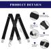 ACWOO Men's Wide 4cm Braces | Adjustable Elastic Y-Shape Black Braces with 4 Strong Metal Clips - Buy Online on GoSupps.com