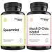 Wholesome Story Organic Spearmint Capsules + Myo-Inositol & D-Chiro Inositol Capsules with MTHF Folate Vitamin D | Hormone Balance | 30 Day Supply