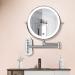 Wall Mounted Lighted Makeup Mirror - 8â€™â€™ Double-Sided 1X5X, Dimmable LED, 360آ° Swivel, Silver - Buy Online on GoSupps.com
