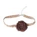 Vsilay Elegant tip Floral necklace for women unique brown flower choker short necklace for women wedding party celebrate dark
