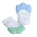 PandaEar Soothing Teething Mitten 2 Pack Pain Relief Protection Glove Stimulating Teether 0-12 Months (Blue Green)