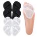 Premium Metatarsal Pads for Women- Silicone Ball of Foot Cushion Inserts for All Day Pain Relief (Black+Transparent)