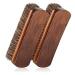Shoe Brush 2pcs/Set Horsehair Shoe Brush Shine Brushes Scraping Tool with Horse Hair Bristles for Boots Shoes & Other Leather Care Brush Brush Onecolor