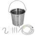 Hohxfype Klistier-Eimer kit Home Colonic Irrigation kit with stainless steel bucket and reusable silicone hose-divided tips black storage bag