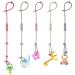 5 PCs pacifier chain adjustable silicone pacifier tape stroller toy chain bpa-free 100% food quality silicone baby cup catcher for toys strollers car seats 5 colors