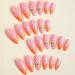 Buy Medium Almond Orange Press on Nails | French Tip Leaf Design | Full Coverage Glossy Acrylic Nails | 24 Pcs Style-13 - Perfect for Manicure - Buy Online on GoSupps.com