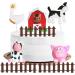Farm Cake Toppers Decorations Farm Animal Mini Figures Farm Party Supplies Birthday Cake Decoration Dog Duck Cow House Pig Fence Decor for Children Birthday Party Celebration - Buy Online on GoSupps.com
