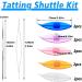 BUTUZE Tatting Shuttle Kit - 10 PCS Plastic Shuttle with Beading Needles, Crochet Hooks, Knitting Needles, Big Eye Needles - DIY Hand Lacemaking Craft Tool Set - Transparent Color - Buy Online on GoSupps.com