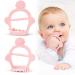 Vicloon Beißring Baby 2 pieces of bite ring baby silicone baby biting toys BPA-free dental aid and massage soft lion bite ring for babies from 3+ month-pink 2PCs bassring rosa