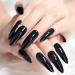 100pcs Extra Long Stiletto Fake Nails Set - Black Acrylic False Nails with Case for Salon Women and Girls - Buy Online on GoSupps.com