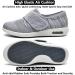 Women's Diabetic Shoes Extra Wide Width Breathable Mesh Adjustable Strap - Support for Swollen Feet, Arthritis & Edema - 9 Wide Light Gray - Buy Online on GoSupps.com