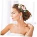 FRCOLOR 1pc Hair Comb Hair Accessories Bride Headdress for Wedding Spring Wreaths Green Leaf Floral Clip Headpiece Decorated Garland Flower Clip Bridegroom Pink Cloth - Buy Online on GoSupps.com