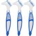 Denture Toothbrush Cleaning Brush Set - 6 Pieces Double Head Soft Bristle Brush for False Teeth - Blue and Orange - Buy Online on GoSupps.com