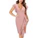 Briskorry V-Neck Floral Knee-Length Business Dresses for Women | Elegant Summer Bustier & Ruffled Hem Festival Dresses - Buy Online on GoSupps.com