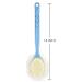 Shower Body Brush with Loofah & Bristles | Exfoliating Back Scrubber for Men & Women - Long Curved Handle (Blue) - Buy Online on GoSupps.com