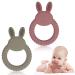 FIRDINK Silicone Baby Bite Rings - 2 Pack Teething Toys for Gums Relief & Massage | Rabbit Design - Buy Online on GoSupps.com