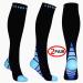 Calves Kelson Compression Socks (2 Pairs) for Men & Women - Speed Recovery, Graduated Athletic Fit - Black & Blue - L-XL - Buy Online on GoSupps.com