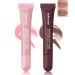 Tinted Lip Balm-2Pcs Pink Brown Peptide Hydrating Lip Tint Moisturizer Jelly Lip Treatment Balm Non-Stick Glow Reviver Lip Care Oil Yummy Glowy Lip Gloss Christmas Makeup for Women-01+03 #01+#03