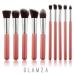 Glamza Pink Makeup Brush Set - 10 Premium Brushes for Flawless Application | International Shipping Available - Buy Online on GoSupps.com