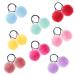 16PCS Pom Pom Hair Ties Pompom Ball Elastic Fluffy Cute Ponytail Holders PomPom Hair Band Hair Accessories for Girls Toddlers Women Pigtail (8 Colors/2 inches) Set 1