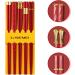 5 Pairs Flatware Japanese Sticks Style Utensils Valentines Stick Korean Frying Reusable Tableware Home Day Wooden Kitchen Chinese Eating Favors for Cooking Creative Chopsticks Kitchenware Rojo - Buy Online on GoSupps.com