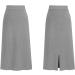 Sanahy Women's Ribbed Knit Split Midi Skirt - XL Gray | High Waist Bodycon Business Pencil Skirt - Buy Online on GoSupps.com