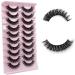 Russian Strip False Eyelashes 10 Pairs - Natural Wispy D Curl - Reusable Faux Mink Lashes - 15MM-03 - Buy Online on GoSupps.com