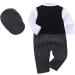 AmzBarley Baby Boys Tuxedo Romper Suit | Black Gentlemans Outfit for Kids | Birthday Party Dress Shirt Pants Vest Bowtie | 12-18 Months - Buy Online on GoSupps.com