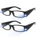 Reading Glasses with Light Bright LED Lighted Magnifier Nightime Reader Women Men Clear Vision Lighted Eye Glasses 2pk 2 Black 3.5 x