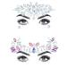 Bomine Mermaid Face Gems Jewels Festival Rave Face Stickers Crystal Temporary Tattos for Women and Girls 2 Sets
