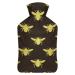 Hot Water Bottle With Lid Bee Silhouette Rubber Hot Water Bag For Pain Relief Cramps Foot Warmer Hot And Cold Therapy