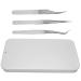 Eyelash extension tweezers 3-part eyelash extension tweezers set silver-colored mirror seal dolphinform simple fan tool