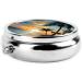 Tropical Sunset Mini Round Pill Box | 3 Compartment Portable Pill Organizer for Travel Home & Office - Buy Online on GoSupps.com