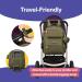 BabbleRoo Large Diaper Bag Backpack - Army Green | Includes Changing Mat Pacifier Bag & Stroller Straps - Perfect for Parents - Buy Online on GoSupps.com