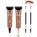 Waterproof Tinted Eyebrow Gel Kit- 2Pcs Bruntte Tinted Thickening Eyebrow Glue with Brow Brush Brow Fast Sculpt Long Lasting Eye Makeup Brush to Fill in Eyebrows and Cover Gray Hair for Women-01#