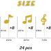Ambishi 24pcs Music Notes Cupcake Toppers/Musical Theme Birthday Baby Shower Wedding Party Decoration/Rock Music Concert Theme Party Cupcake Picks/Gold Glitter - Buy Online on GoSupps.com