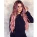 Colorful Panda Long Pink Ombre Wig for Women - 26 Inches Heat Resistant Synthetic Loose Wavy Hair with Dark Roots - Buy Online on GoSupps.com