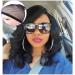 Lady Miranda Loose Wave Lace Part Wig Pure Color Nature Curly Synthetic Heat Resistant Weave Full Wigs for Women(Black) 16 Inch Black